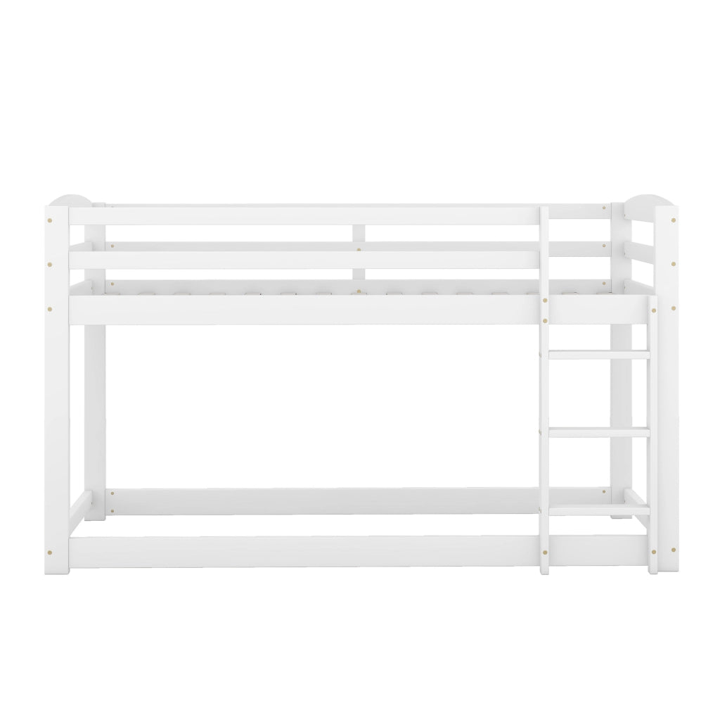 Letto a castello basso 90x200 cm in legno di pino bianco
