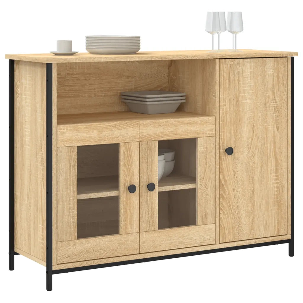 Credenza-Buffet-Armadio da cucina Rovere Sonoma 100x35x75 cm in Legno Multistrato