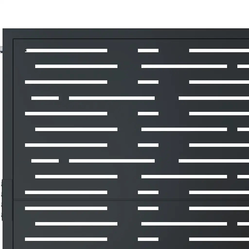 Cancello Giardino Antracite 105x155 cm Acciaio Design Quadrato