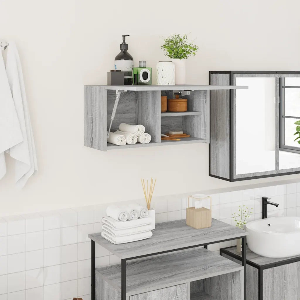 vidaXL Armadietto Bagno Grigio Sonoma 60x25x30 cm in Legno Multistrato
