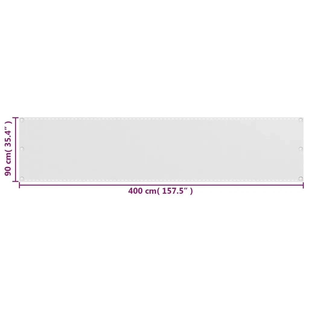 Paravento da Balcone-Pannello per balcone HDPE 90x400 cm Bianco