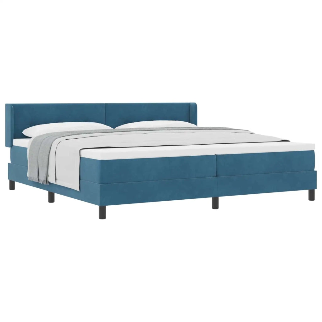 Letto a molle con testiera Blu Scuro 200 x 200 cm Velluto 3341490