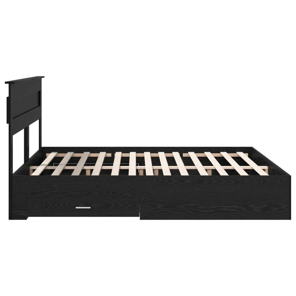 Struttura del letto Rovere Nero 180 x 200 cm Legno multistrato 3409959