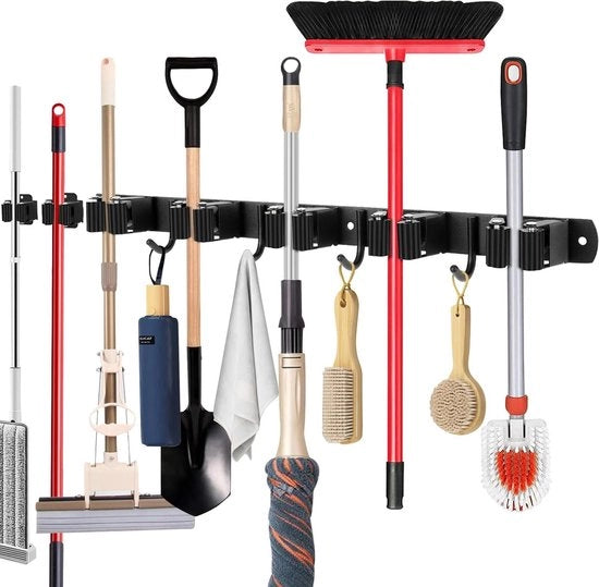 Sostegno per cesoie con 5 supporti, 4 ganci e 2 supporti indipendenti - Sostegno in acciaio inossidabile per attrezzi da giardino