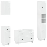 Set di Mobili da Bagno da 4 Pezzi EDE Bianco Lucido 3417904