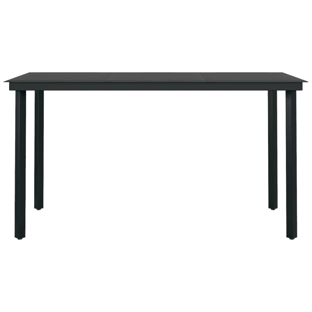 Set da pranzo da giardino per esterni 7 pezzi mobili grigi e neri 02_0013973