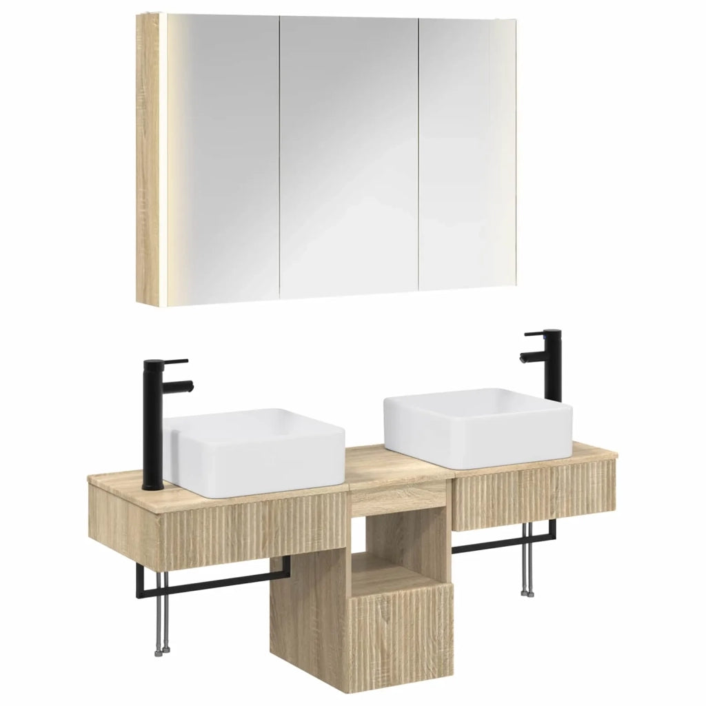 Set di Armadi da Bagno 4 pcs Rovere Sonoma 103,5 x 15,5 x 70 cm 3406305