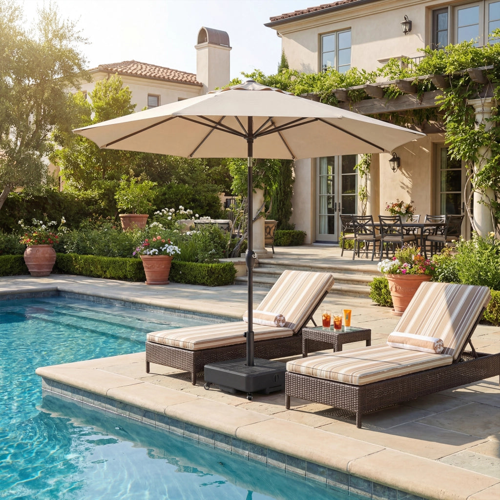 Socle Parasol con Ruote Riempibile ¨C zephmum ¨C 48x48x38.5 cm Nero