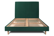Letto 135x190 cm con testiera imbottita - Tessuto velluto