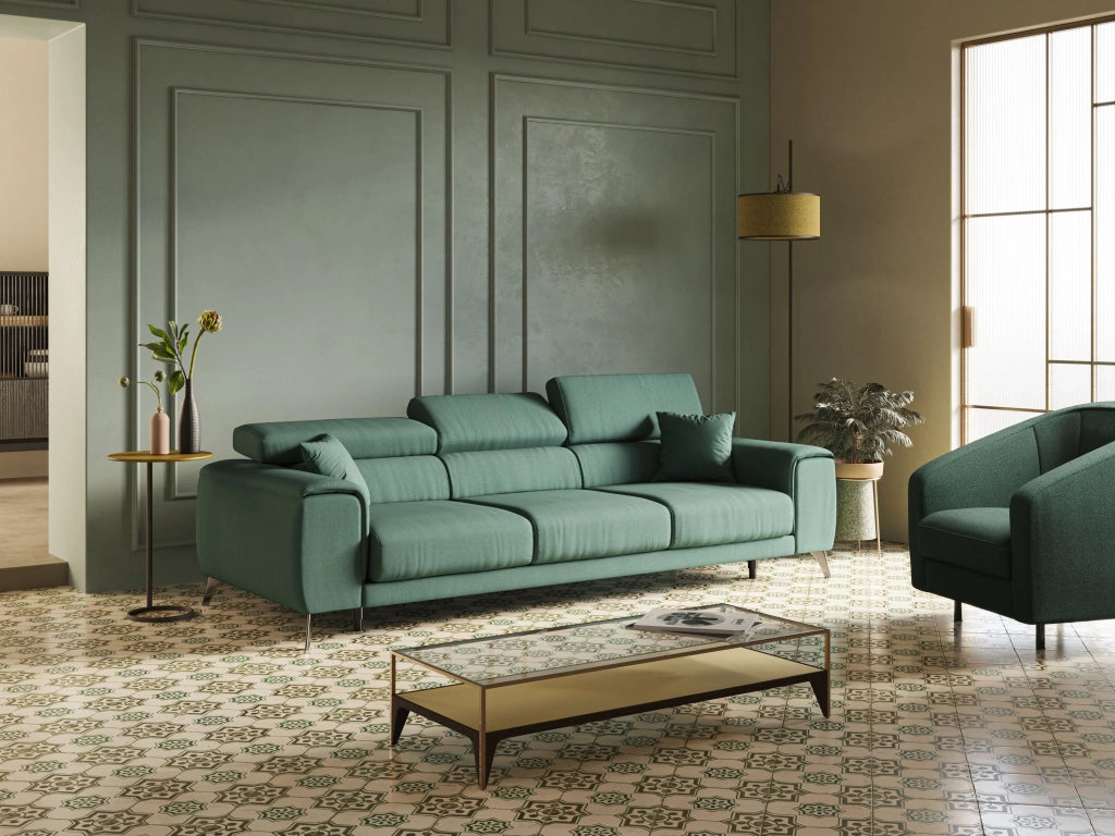Fusion Divano con 3 sedute allungabili in tessuto smacchiabile T05 260 cm beige