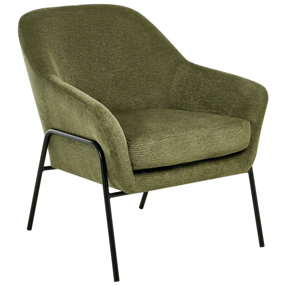 Poltrona verde con rivestimento in poliestere e struttura in metallo Moderno