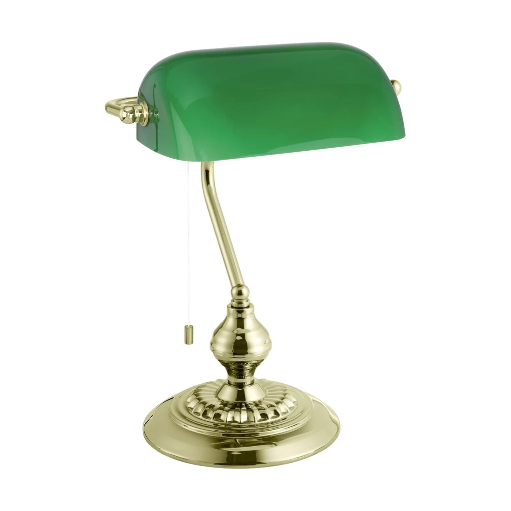 Lampada Da Tavolo Vintage Banker Acciaio Ottone 1 Luce E27