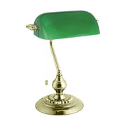 Lampada Da Tavolo Vintage Banker Acciaio Ottone 1 Luce E27