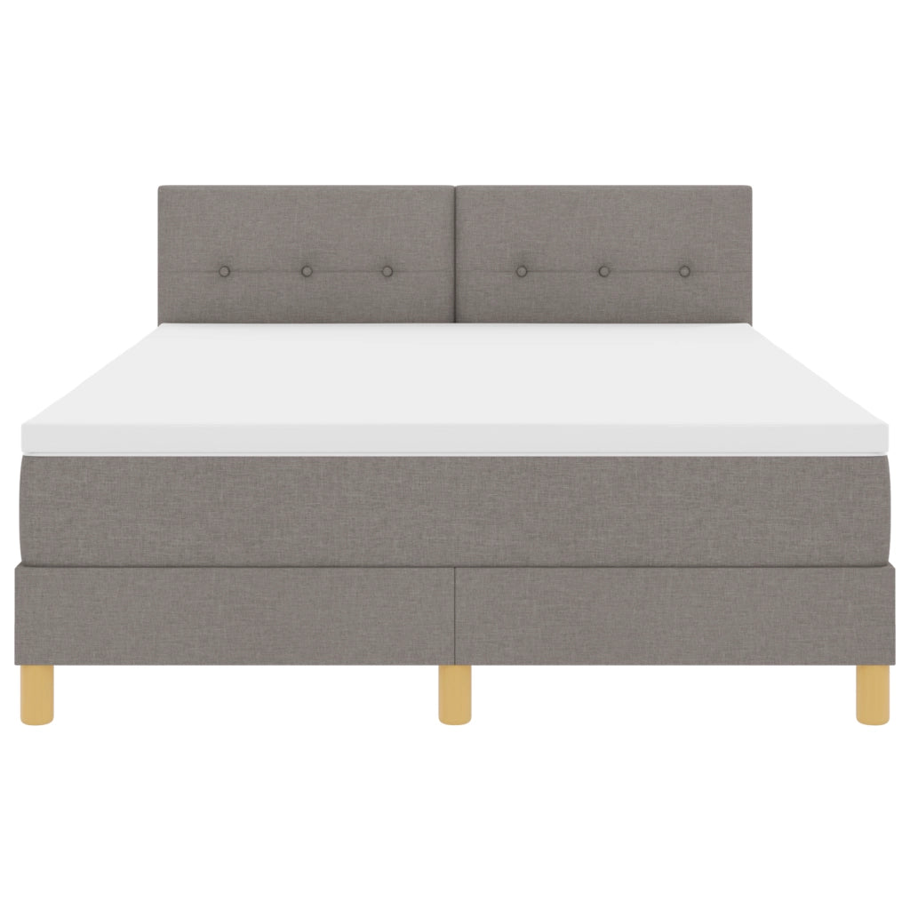 Letto a Rete con Materasso e LED Tortora 140x200 cm Tessuto