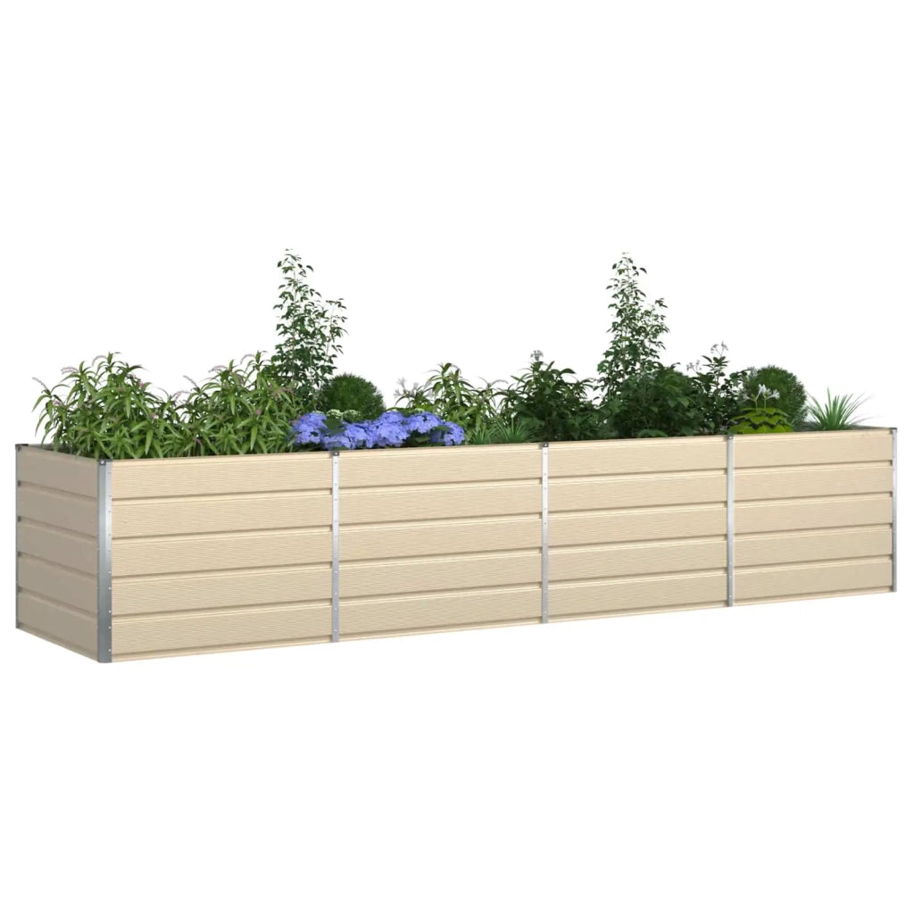 Fioriera | Cassetta per fiori | Vaso Avorio 385 x 100 x 75 cm Acciaio zincato