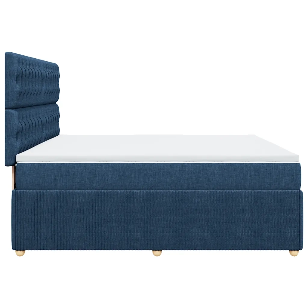 vidaXL Giroletto a Molle con Materasso Blu 180x200 cm in Tessuto