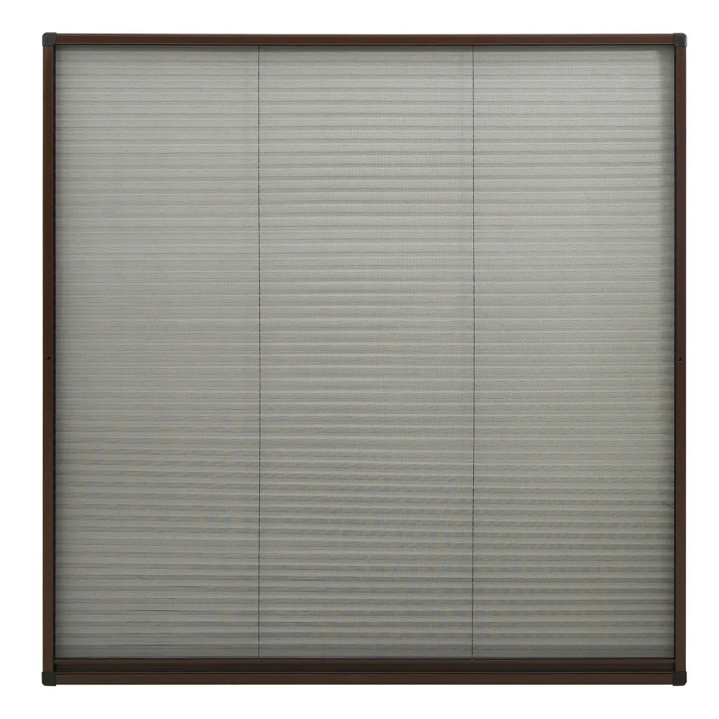 Zanzariera Plissettata Finestre in Alluminio Marrone 120x120 cm 148656