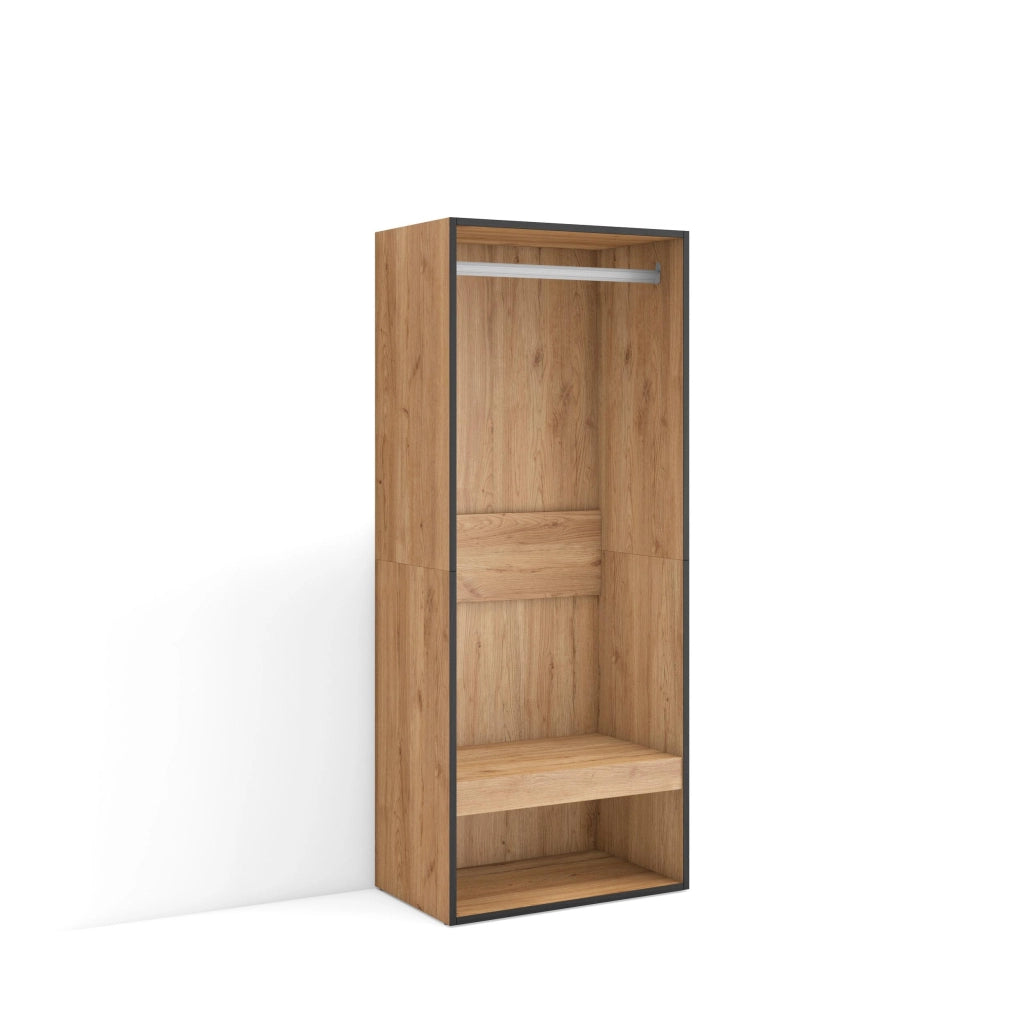 Armadio Aperto, 60x35x145cm, Camera da letto, Vestiti, scarpe, colore Rovere RF3493