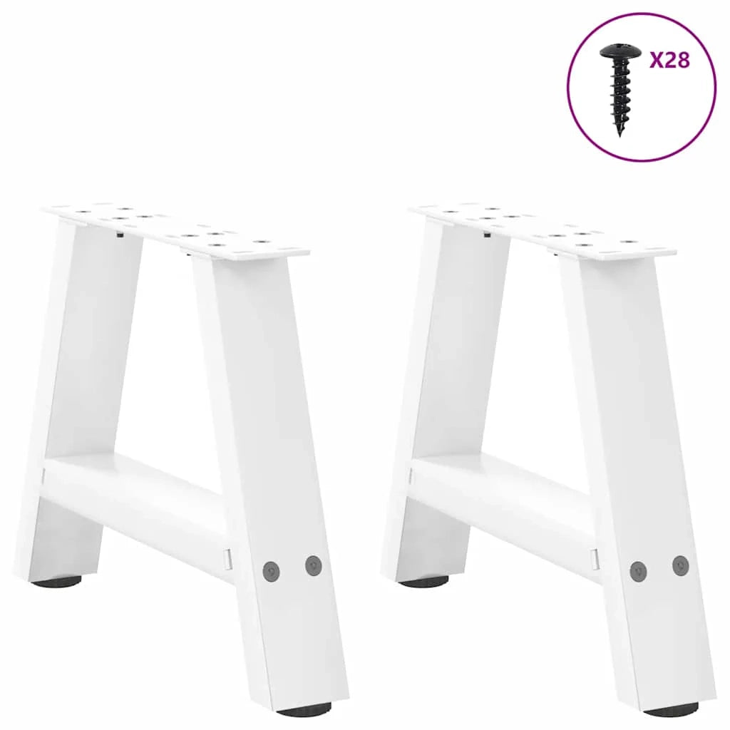 Set di 2 gambe per tavolino da caffè a forma di A 50 x 30 cm resistenti e robuste design moderno acciaio bianco 02_0057097