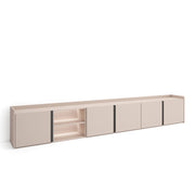 Mobile TV Soggiorno, 309x50x35 cm, Per TV fino a 80", LED, Beige