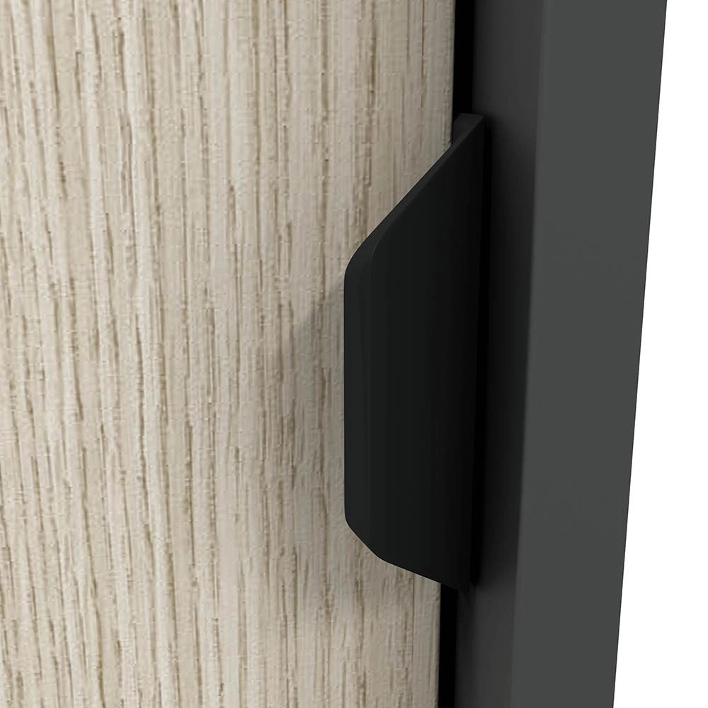 Armadio Camera da Letto Stelvio, Guardaroba 2 Ante 2 Ripiani, 40x119h cm Grigio Antracite