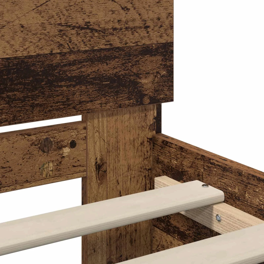 Letto con LED Legno antico 80 x 200 cm Legno ingegnerizzato