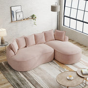 Divano Angolare Chaise Longue con Cuscini ¨C Xylo ¨C Chenille Rosa, Modulare