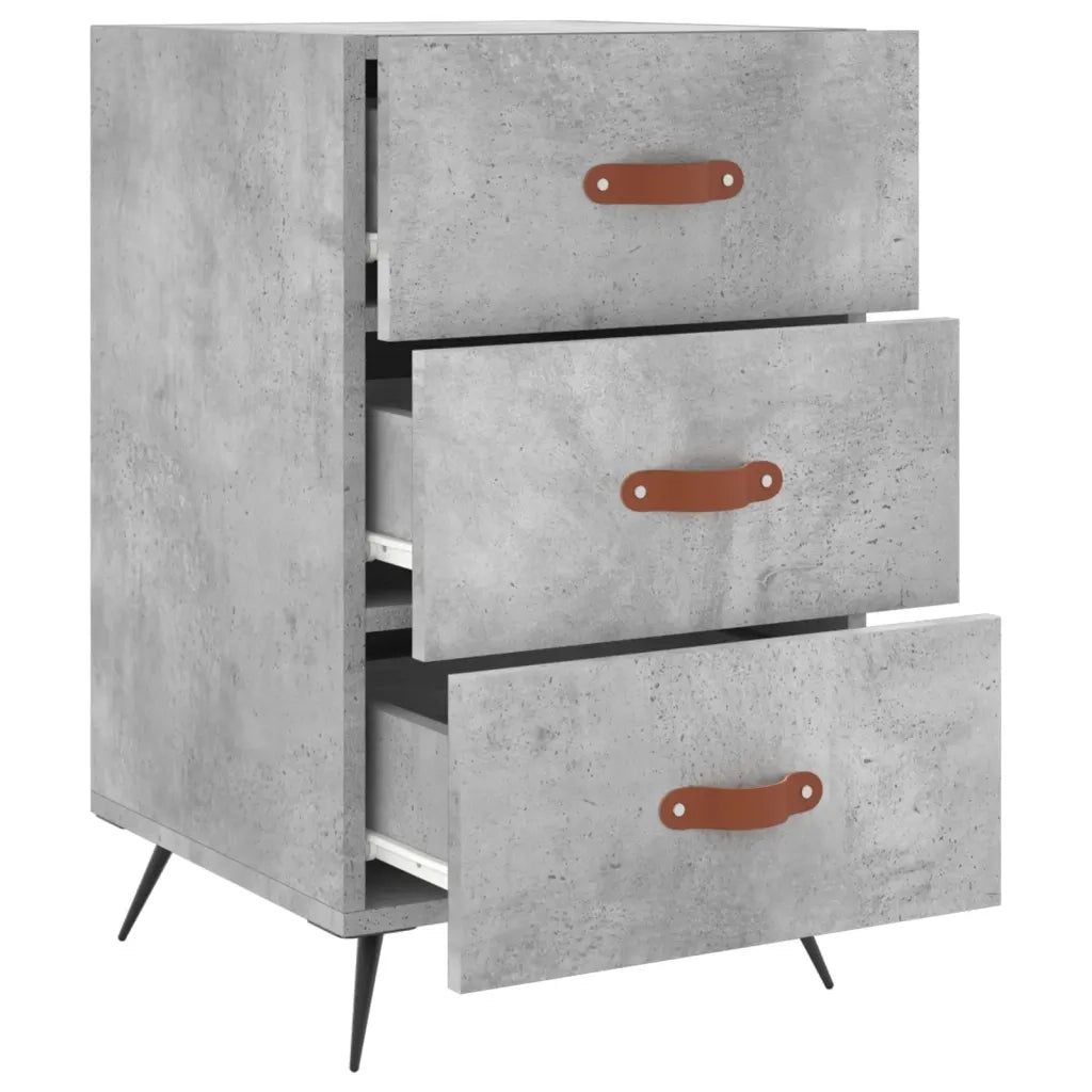 Comodino-Tavolino da notte Grigio Cemento 40x40x66 cm in Legno Multistrato 660716