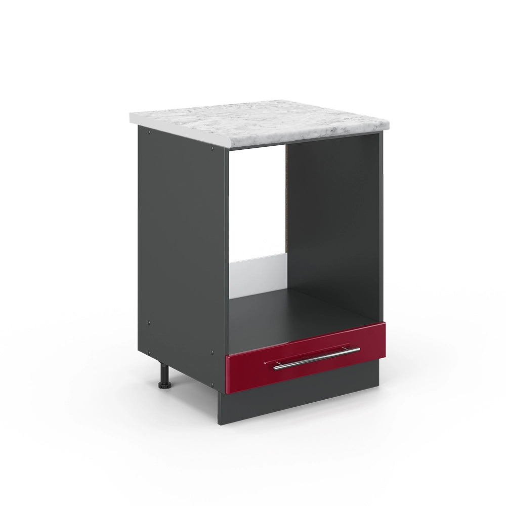 Mobile per forno da incasso Fame-Line Bordeaux lucido/Antracite 60 cm, PL Marmo Vicco