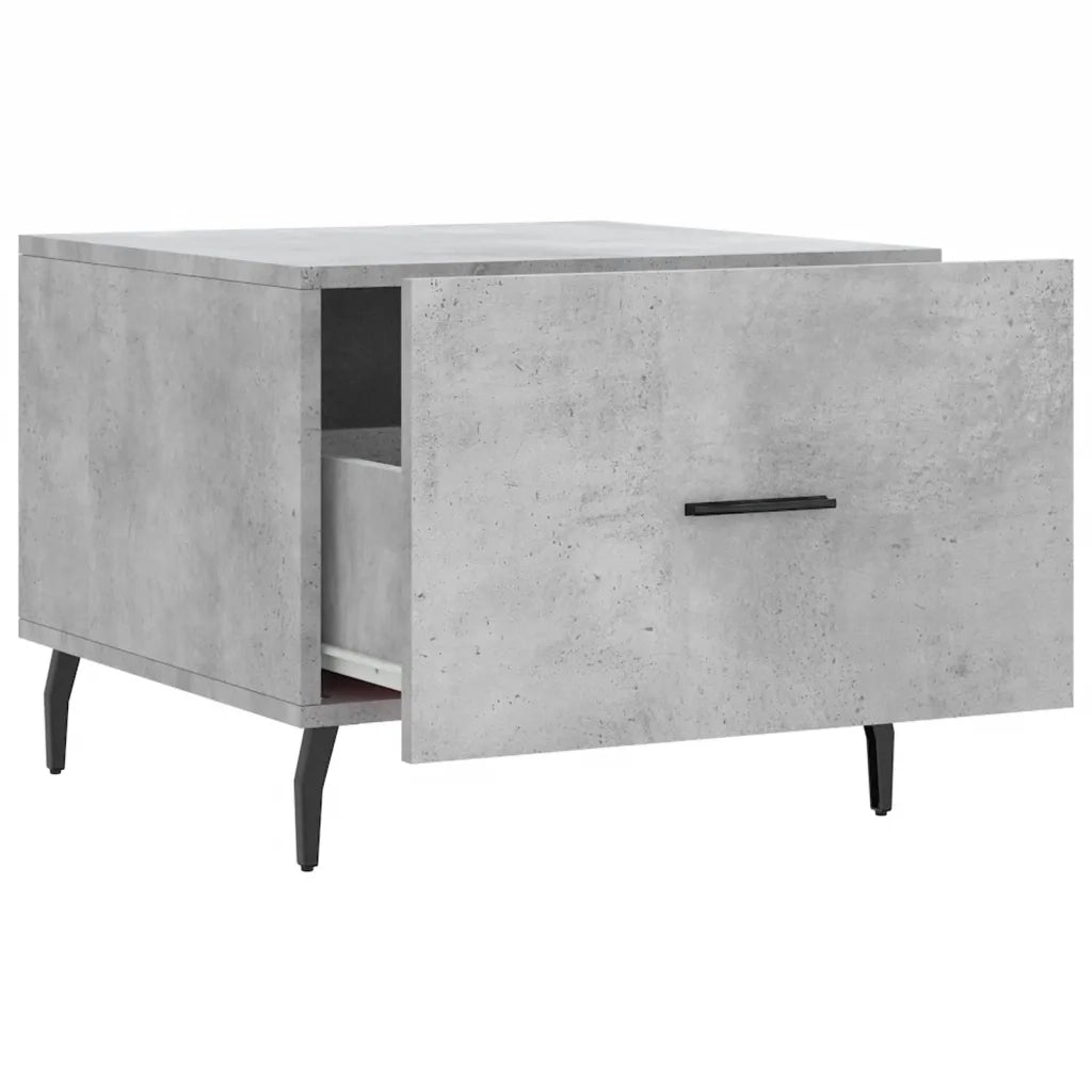 Tavolino Salotto Grigio Cemento 50x50x40 cm Legno Multistrato 829436