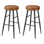 Set di 2 sgabelli da bar sedie da cucina con seduta alta in PU e cuciture altezza seduta 63 cm per cucina o bar di casa facile da montare marrone 12_0005189