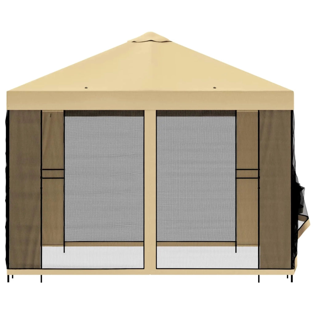 Gazebo da giardino con pareti laterali 3 x 3 m Crema 900362