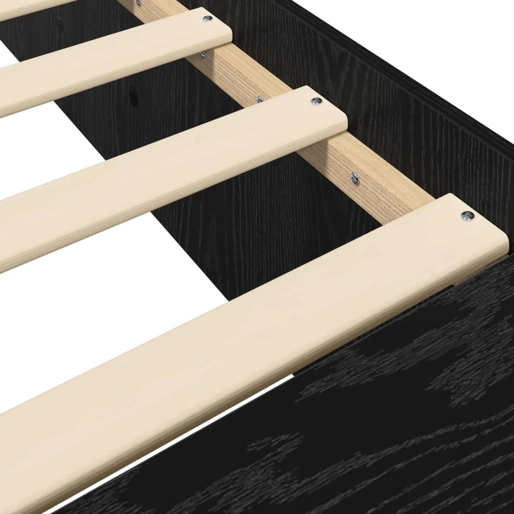 Telaio del letto con storage Rovere Nero 80 x 200 cm 3429563