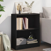 Libreria-Scaffale per Libri-Mobile di Stoccaggio Nera 60x24x76 cm in Legno Multistrato