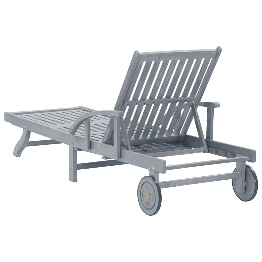 Lettino prendisole sedia a sdraio lettino prendisole letto da giardino mobili da giardino 200 cm con cuscino legno massello di acacia 02_0012394