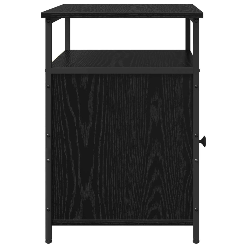 Armadio da Notte 2 pcs Rovere nero Legno multistrato 879506