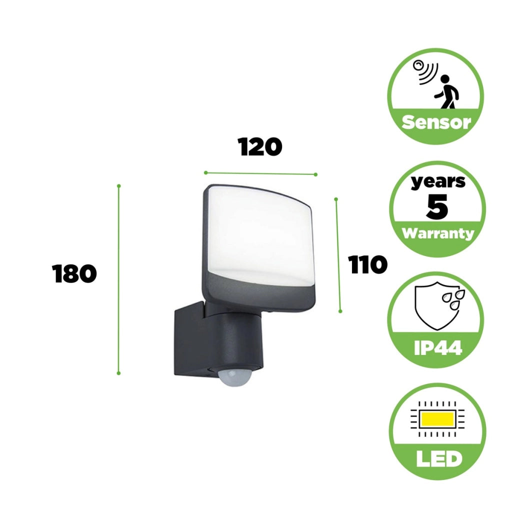 Applique esterna LED 12W sensore movimento Lutec SUNSHINE