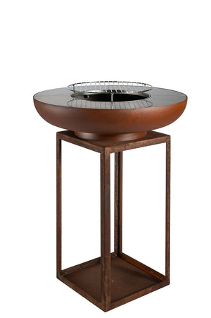 Barbecue a Legna Ø75x97 cm Ara in Acciaio Effetto Ruggine