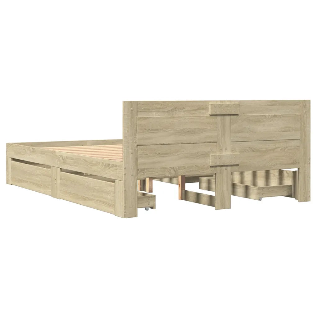Giroletto Testiera Rovere Sonoma 135x190 cm Legno Multistrato