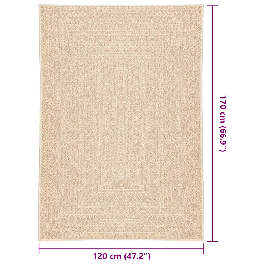 Tappeto del soggiorno | Tappeto ZIZUR Beige 120x170 cm Aspetto Iuta Interni ed Esterni