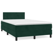 Letto a Molle con Materasso e LED Verde Scuro 120x190cm Velluto 3270162
