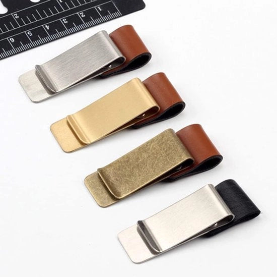 Pacchetto di 4 clip per penne in PU pelle per libretti, calendari e organizzatori