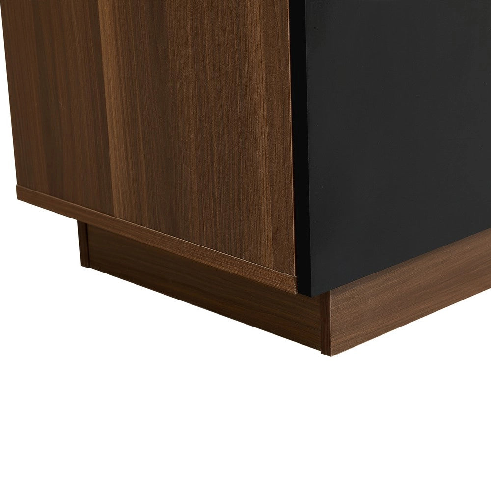 Credenza moderna ¨C MINIMAL ¨C Marrone, ante nere, 2 cassetti, 150x40x85