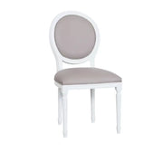 Sedia shabby legno imbottita ecopelle tortora 50x47x100 - Mobili 2G