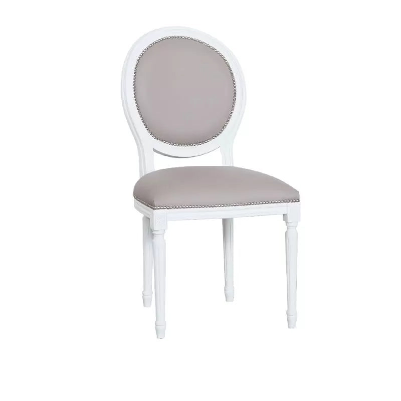 Sedia shabby legno imbottita ecopelle tortora 50x47x100 - Mobili 2G