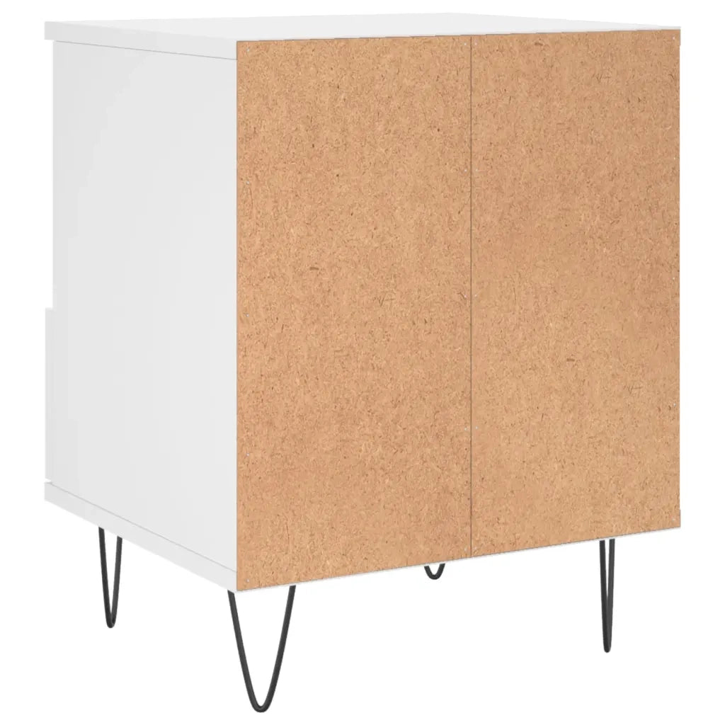 Comodino Bianco 40x35x50 cm in Legno Multistrato
