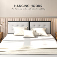 Testiera Letto Matrimoniale in Microfibra Imbottita Trapuntata a Bottoni per Letti da 180cm  Grigio Chiaro