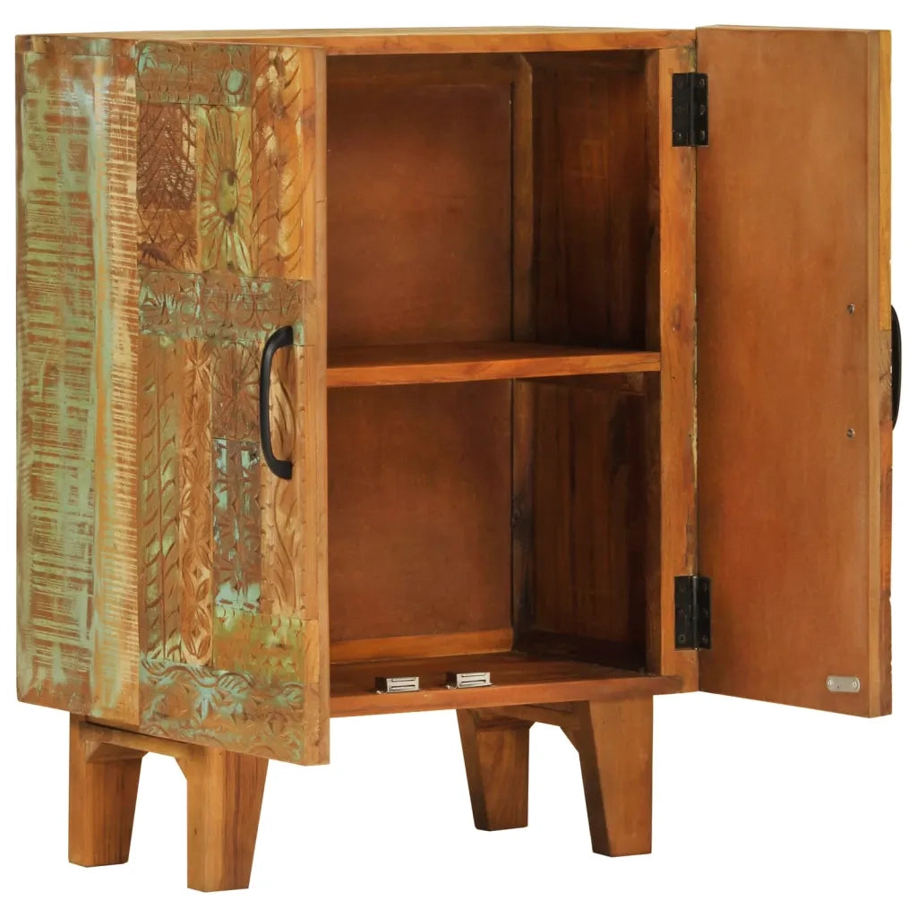 Credenza Intagliata a Mano 55x30x75 cm Legno Massello Recupero 351757