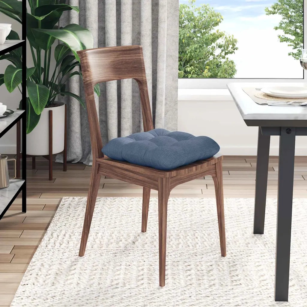 Cuscini per Seduta 4 pz | Cuscini per sedie Blu 45 x 45 cm Tessuto in Cords