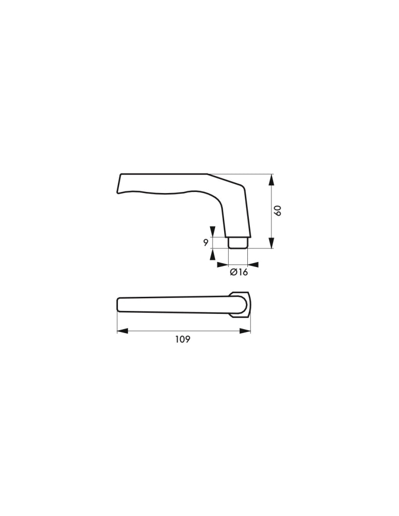 Coppia di maniglie per porta, quadro 8 mm, versione un lato, nero – THIRARD